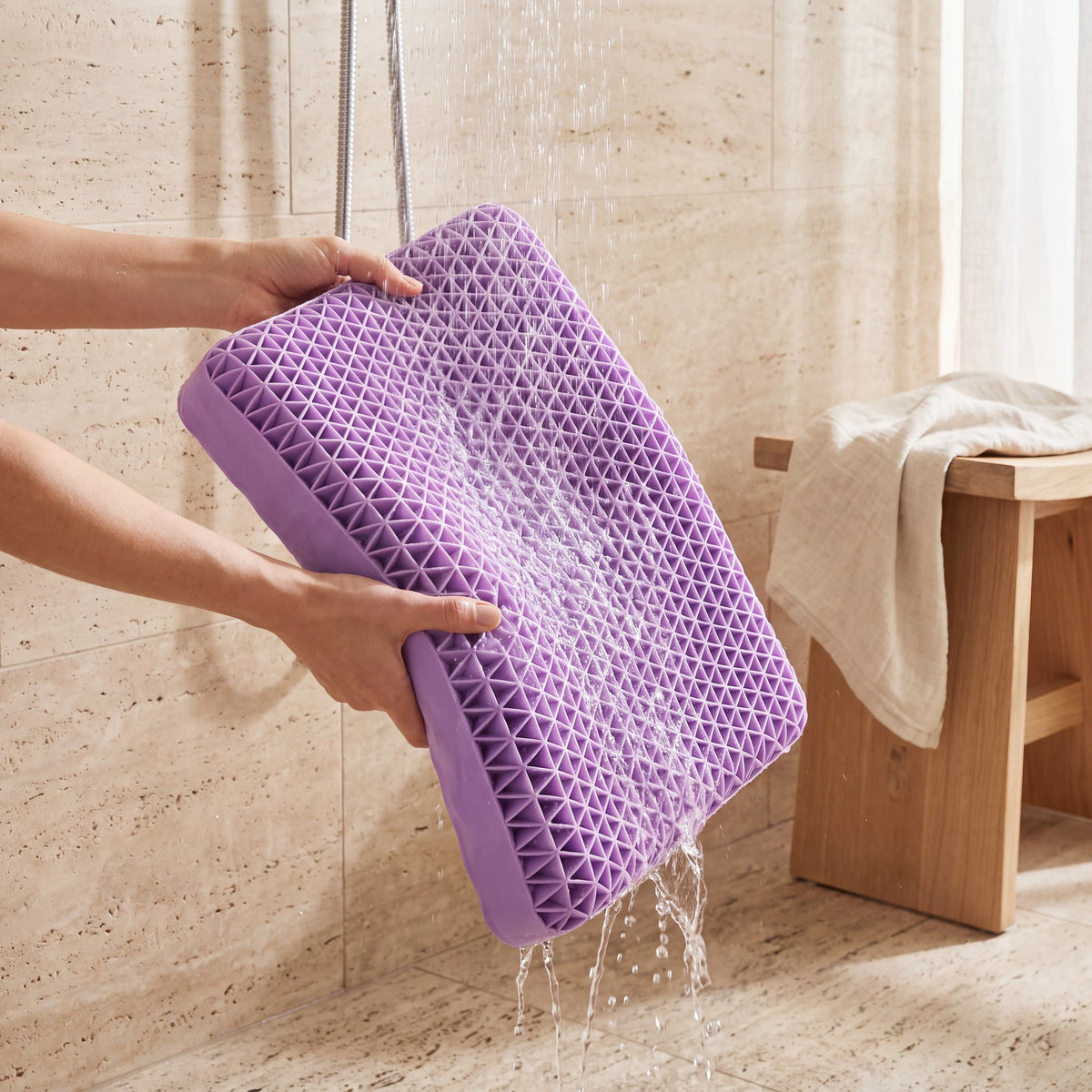 Grid Honeycomb Gel Support Pillow: rinse