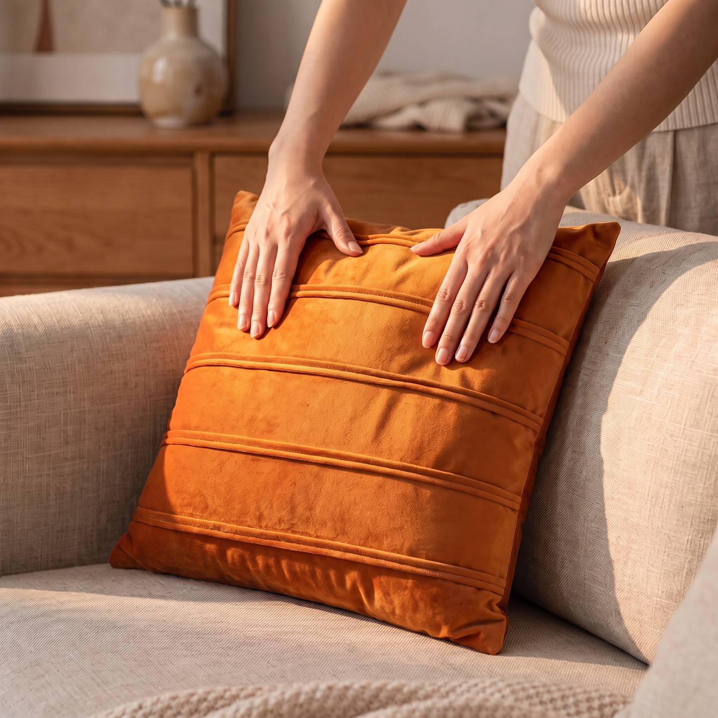 Gather™ Pleated Velvet Cushion Cover