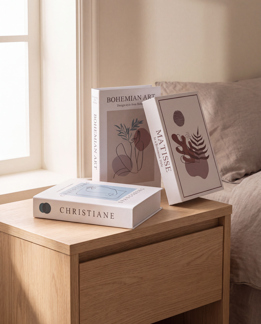 Archive Decorative Book Box Set in a Calm Eden lifestyle setting