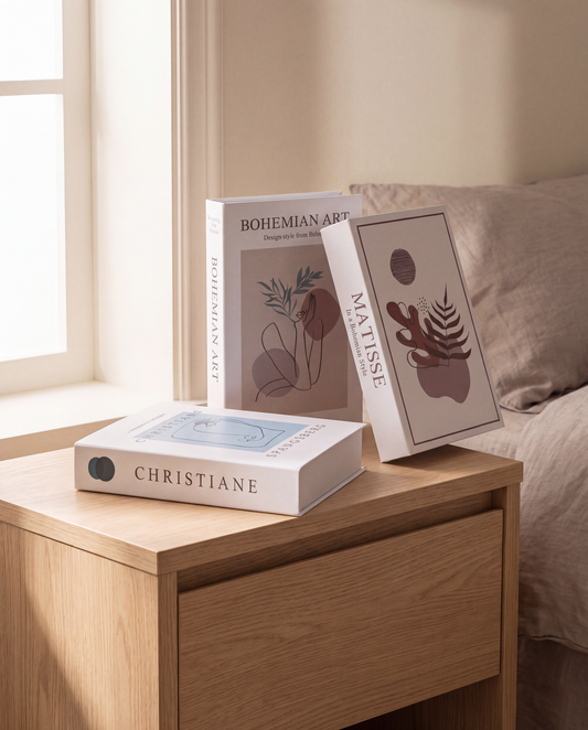 Archive Decorative Book Box Set in a Calm Eden lifestyle setting