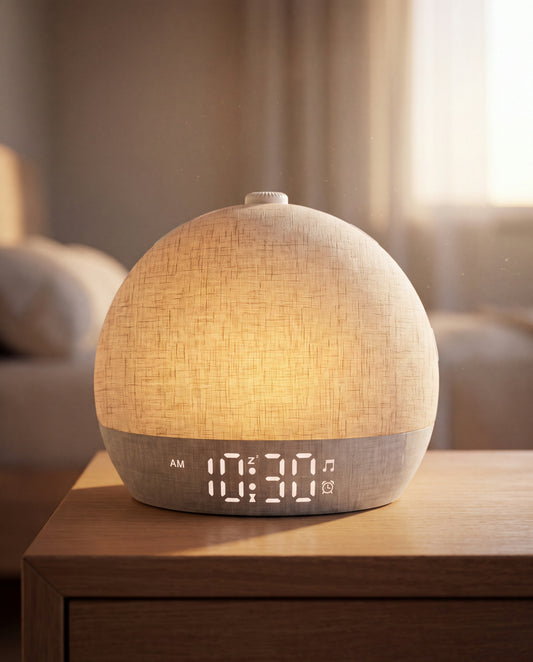 Aurora Sunrise Wake-Up Light in a Calm Eden lifestyle setting