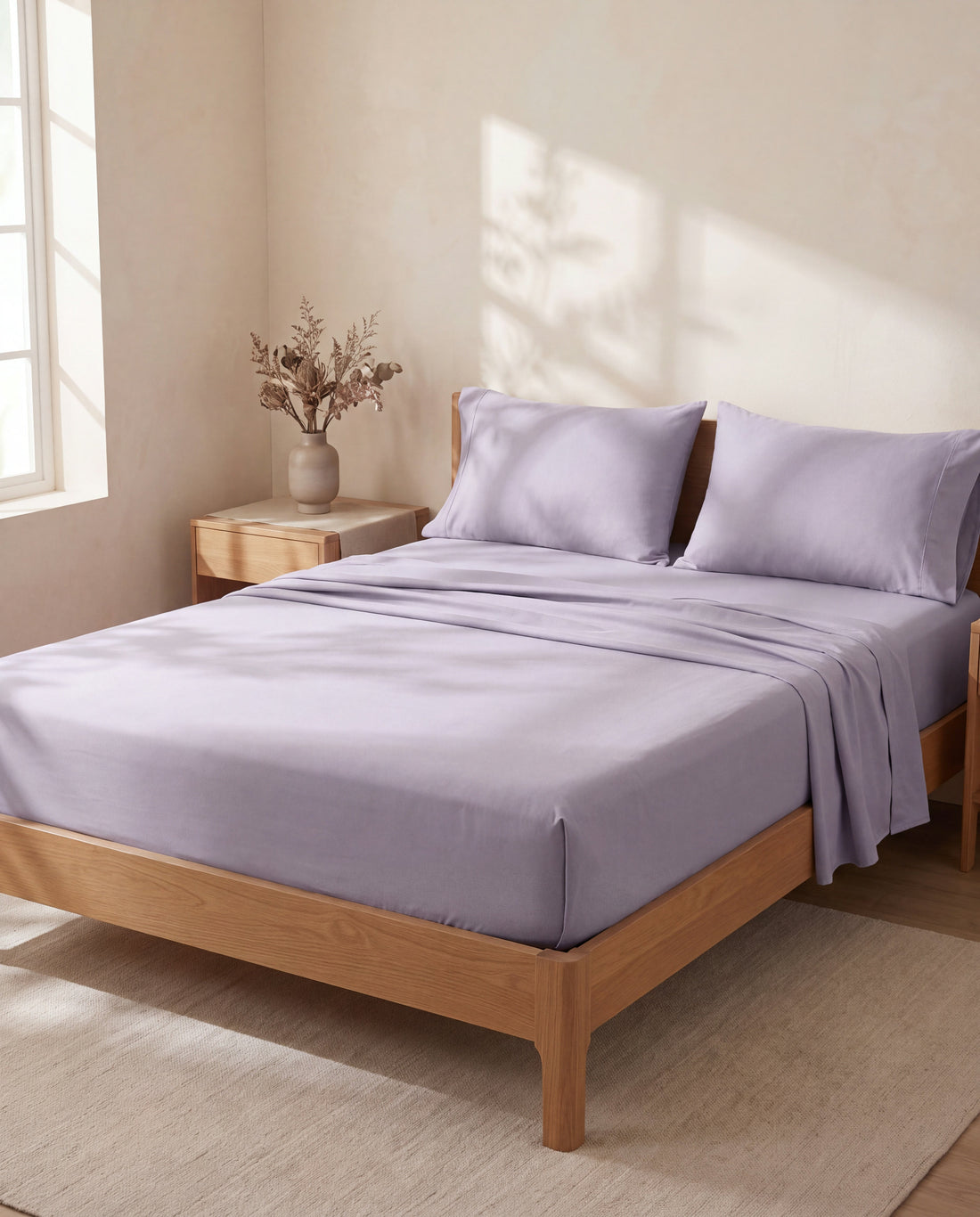 Boreal Cooling Sheet Set in a Calm Eden lifestyle setting