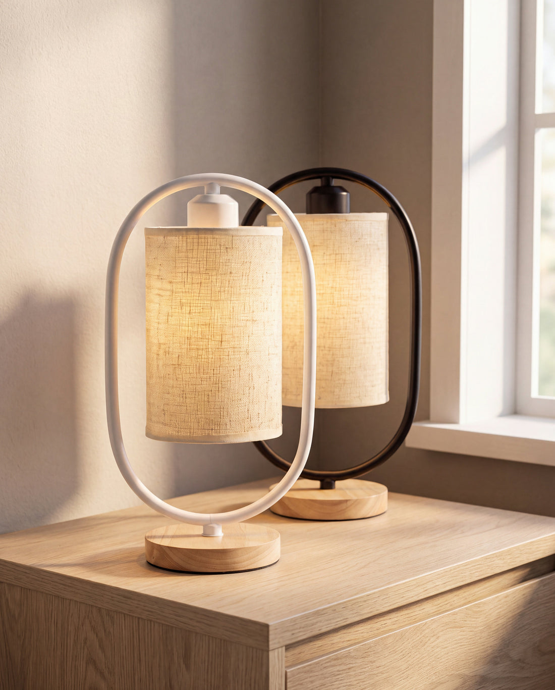 Cedar Lantern Shade Table Lamp in a Calm Eden lifestyle setting