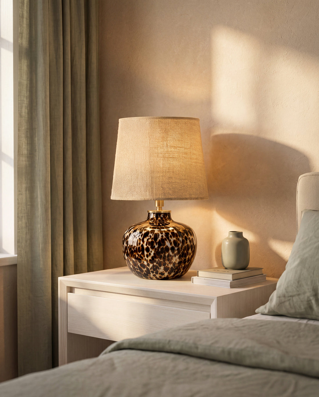 Chalice Glass Table Lamp in a Calm Eden lifestyle setting