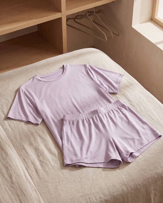 Dreamer Cooling Sleep Tee in a Calm Eden lifestyle setting