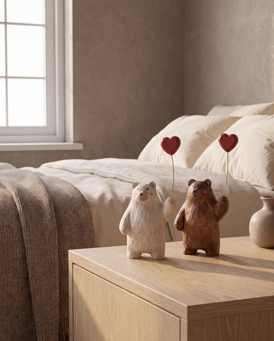 Den Sculpted Bear Ornament in a Calm Eden lifestyle setting