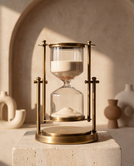 Pivot Hourglass Timer in a Calm Eden lifestyle setting