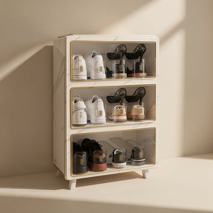 Transparent foldable double-layer shoe rack - view 2