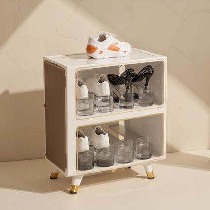 Transparent foldable double-layer shoe rack - view 3