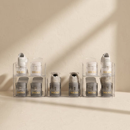 Transparent foldable double-layer shoe rack - view 4