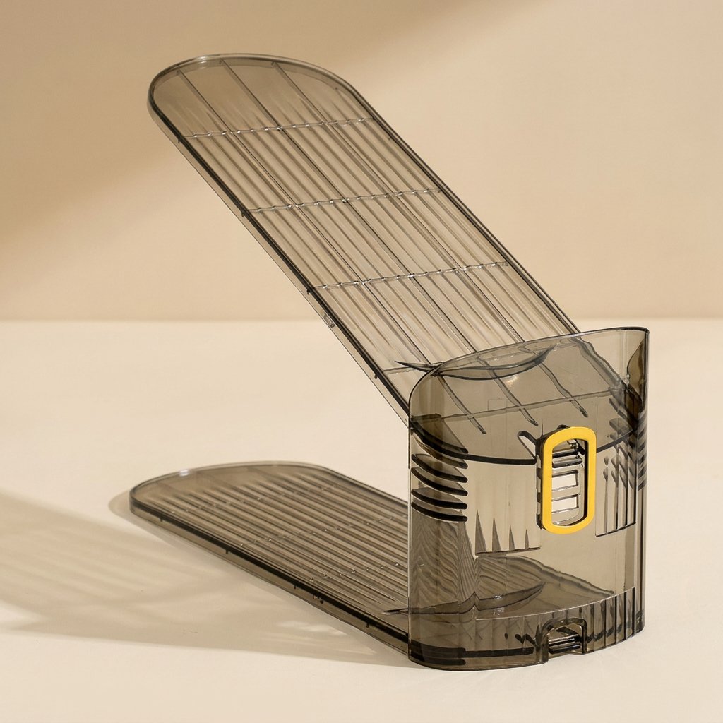 Transparent foldable double-layer shoe rack - view 5