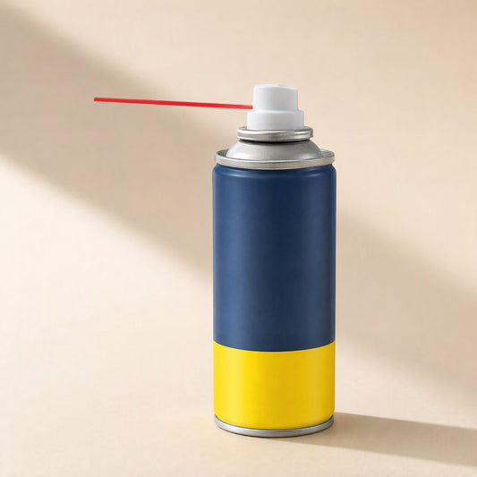 Airblast compressed-air dust removal canister for computer keyboards and laptops