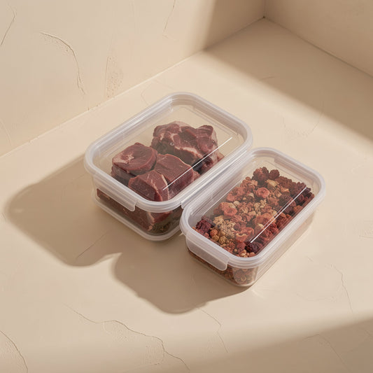 Rectangular food-grade PP refrigerator storage box with a flip-top lid