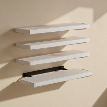 Wall-mounted density board storage shelf with integrated bracket - view 4