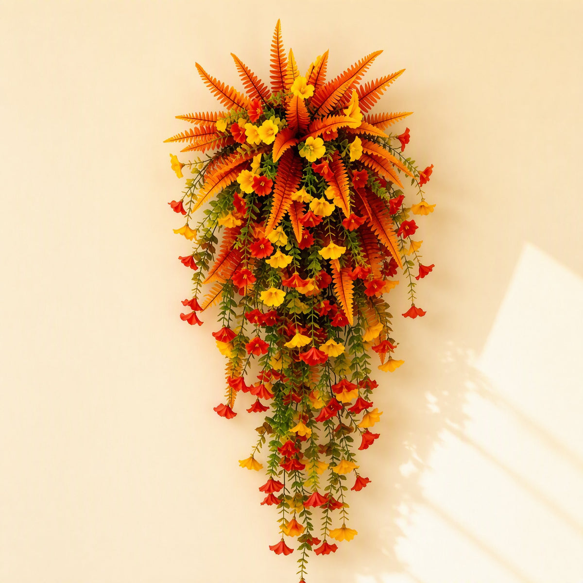 Plastic morning glory flower bouquet wall hanging, branch form, 100–200 cm tall - view 3