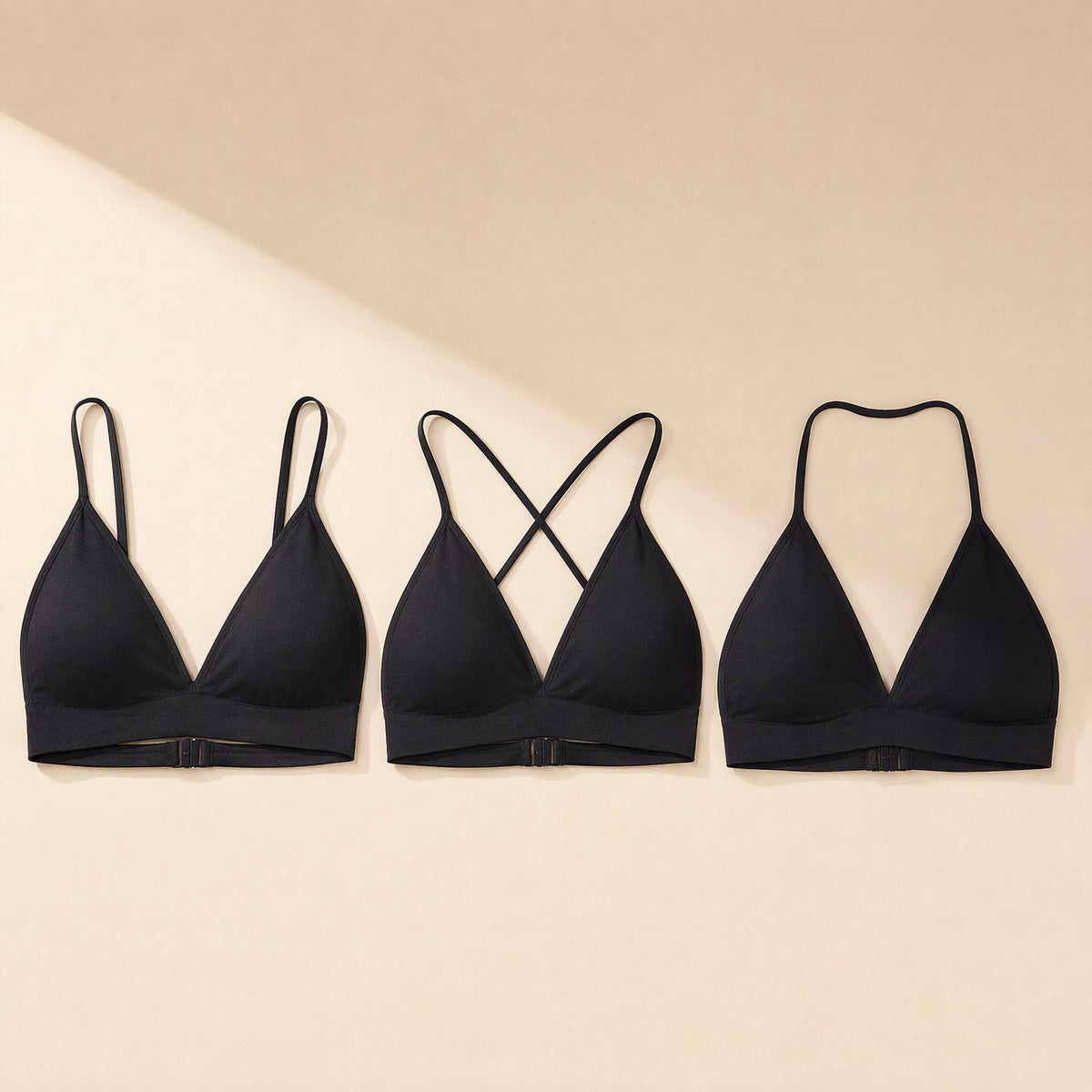 U-shaped backless bra with detachable double shoulder straps and thin molded cups - view 2
