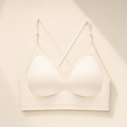 U-shaped backless bra with detachable double shoulder straps and thin molded cups - view 5
