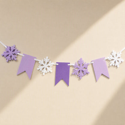 Polyester Christmas party background cloth with a snowflake pattern - view 2