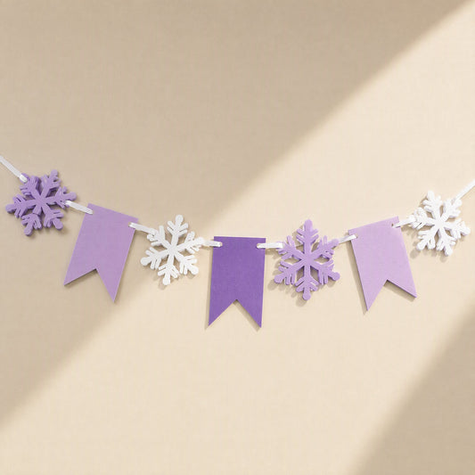 Polyester Christmas party background cloth with a snowflake pattern - view 2