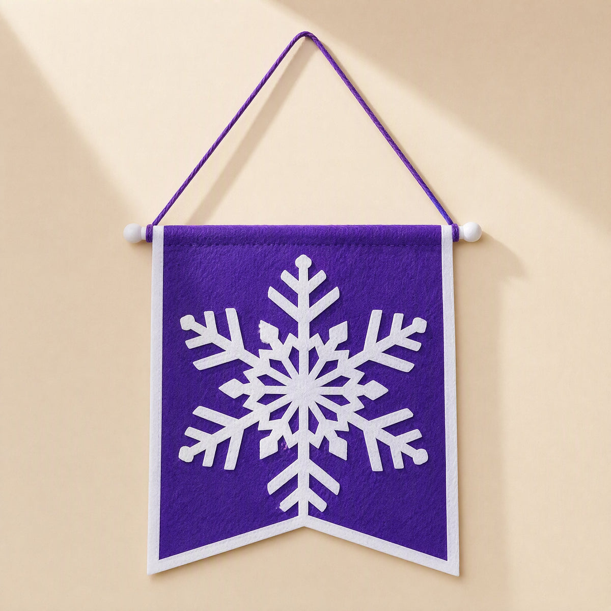 Polyester Christmas party background cloth with a snowflake pattern - view 3