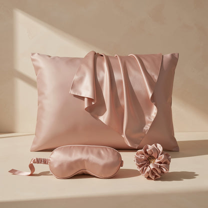 White faux silk satin pillowcase with satin trim - view 4