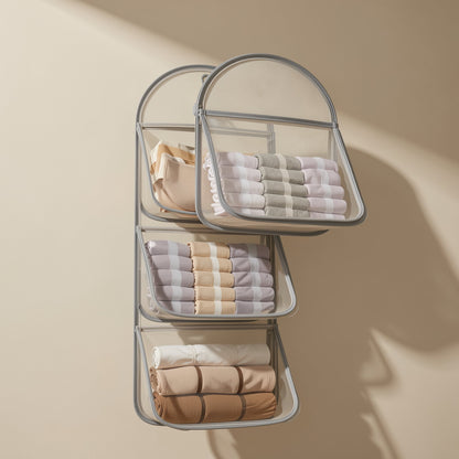 Widened panda-style mesh hanging storage bag for underwear, socks, and other items