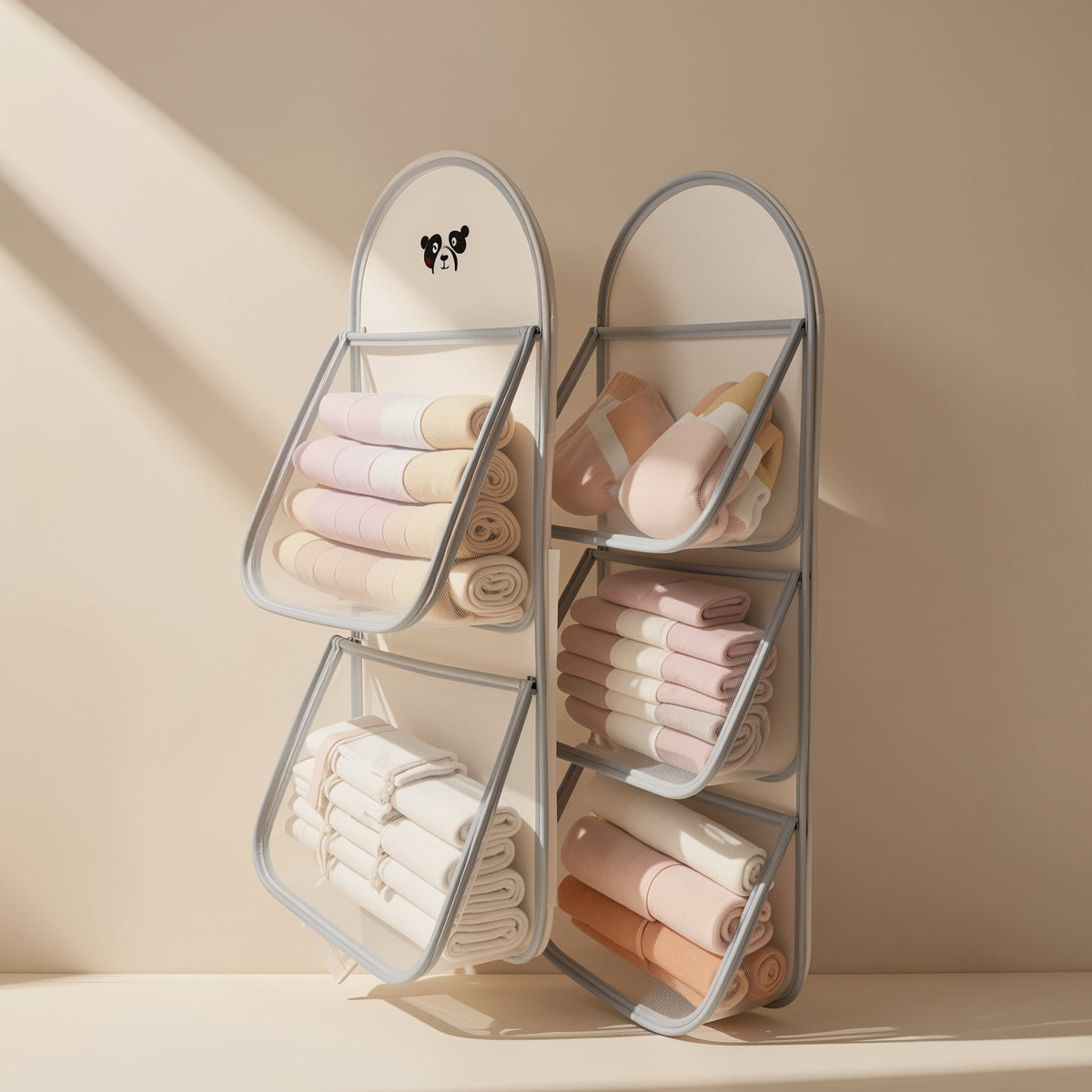 Widened panda-style mesh hanging storage bag for underwear, socks, and other items - view 2