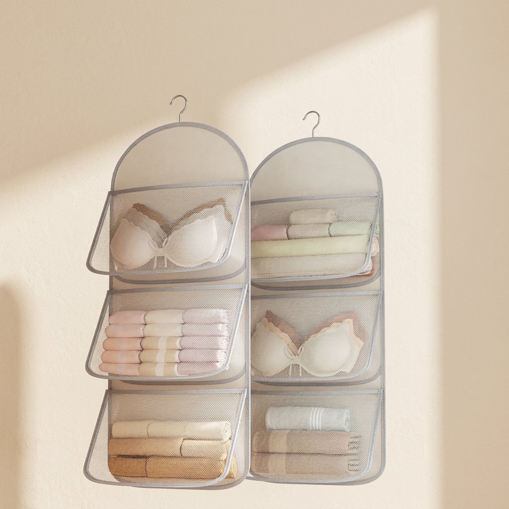 Widened panda-style mesh hanging storage bag for underwear, socks, and other items - view 3