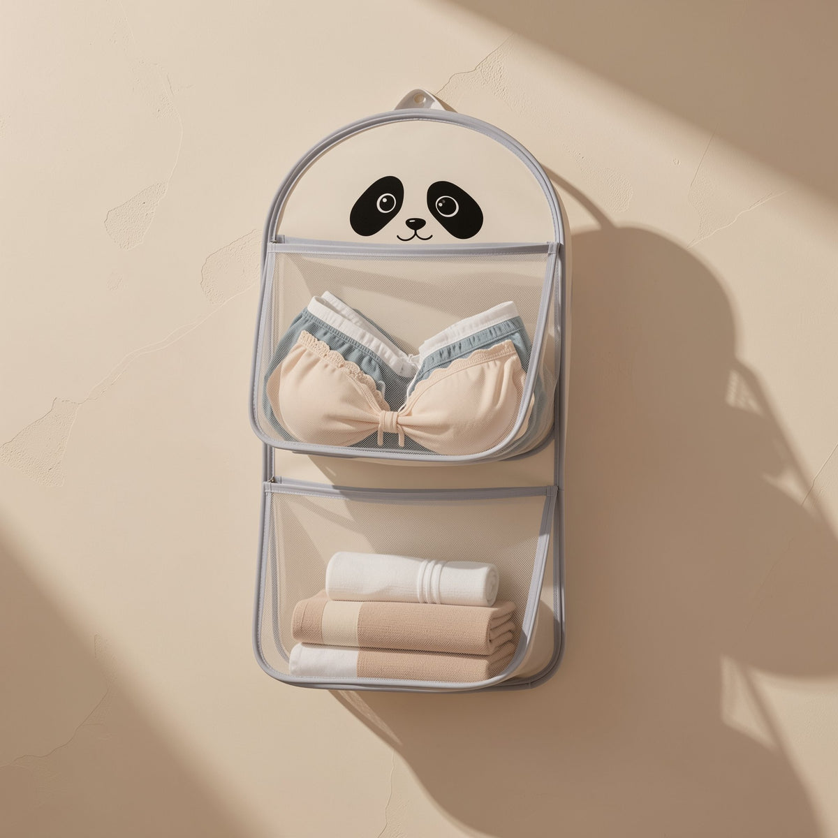 Widened panda-style mesh hanging storage bag for underwear, socks, and other items - view 4