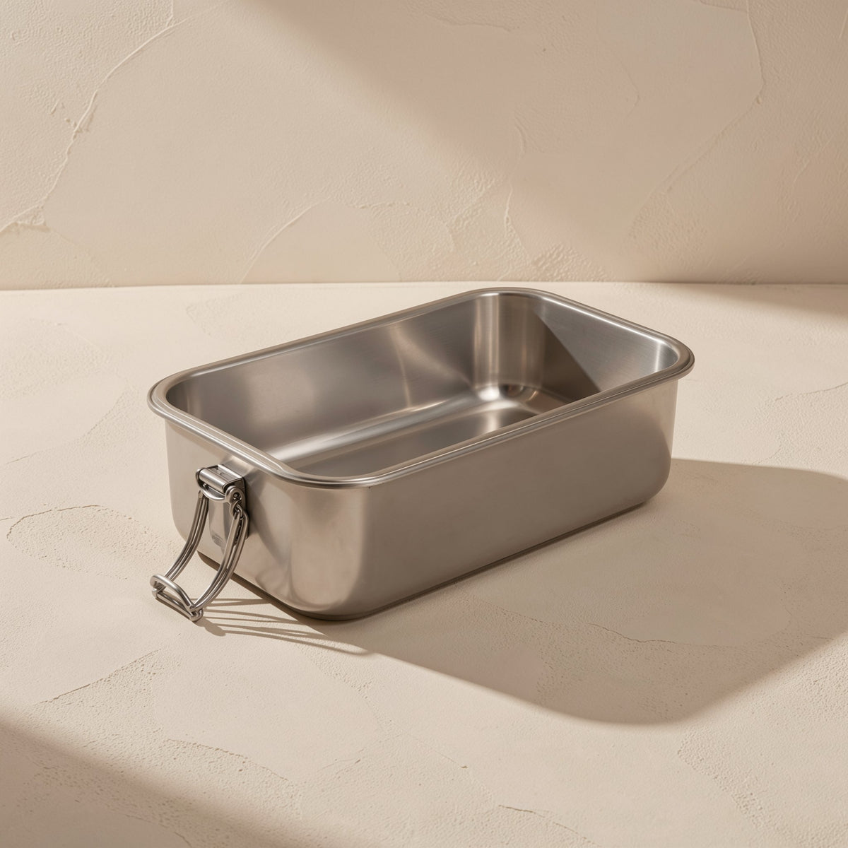 Rectangular solid-color 304 stainless steel lunch box - view 4