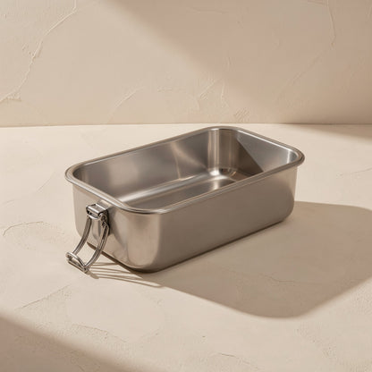 Rectangular solid-color 304 stainless steel lunch box - view 4