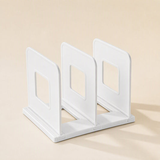 Foldable HIPS desktop bookshelf rack with partition baffle - view 2