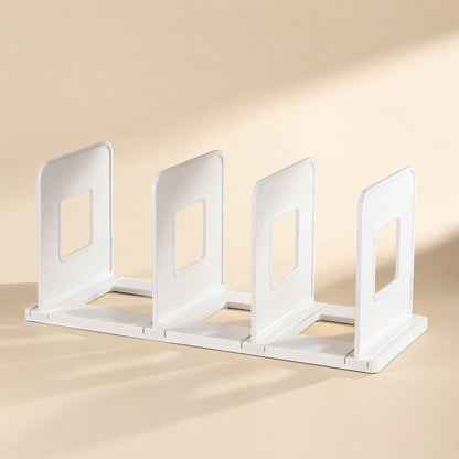Foldable HIPS desktop bookshelf rack with partition baffle - view 4