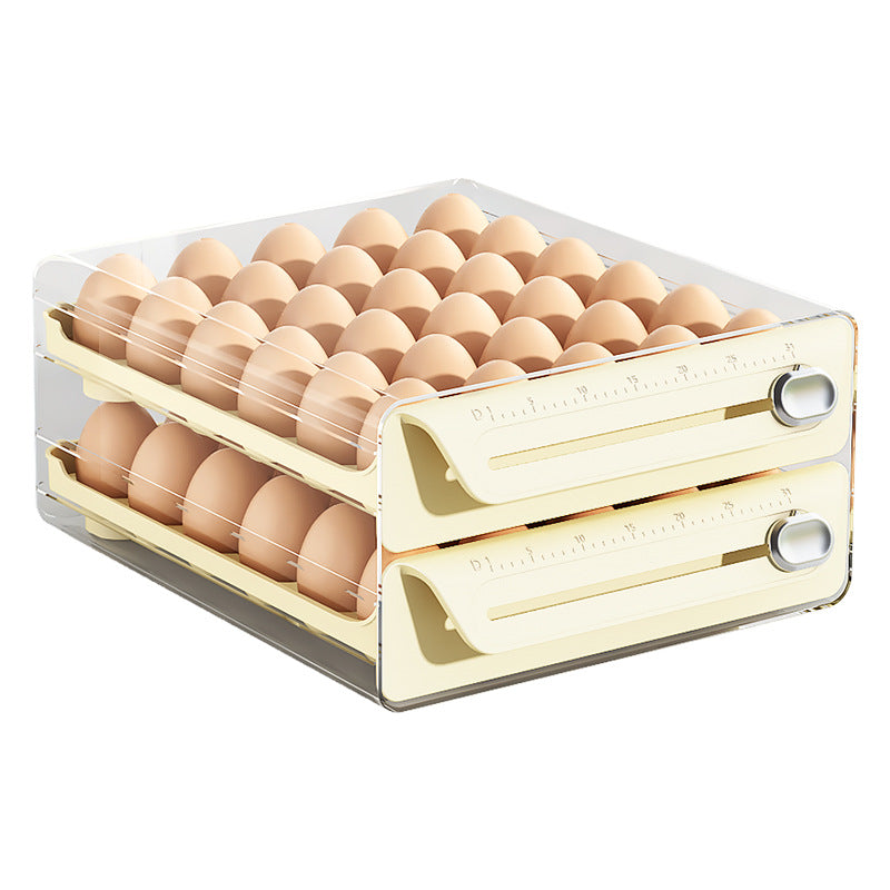 Double-Layer Egg Storage Box New Model Kitchen Refrigerator Preservation Box Large Pet Transparent Egg Tray Drawer-Style Egg Box - image 5