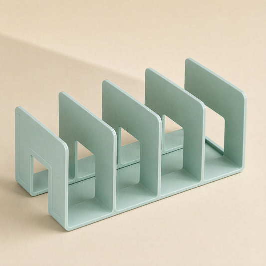 Plastic desktop book stand with a single-level file rack design
