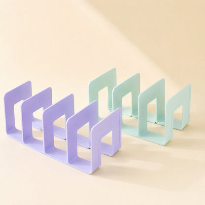 Plastic desktop book stand with a single-level file rack design - view 2