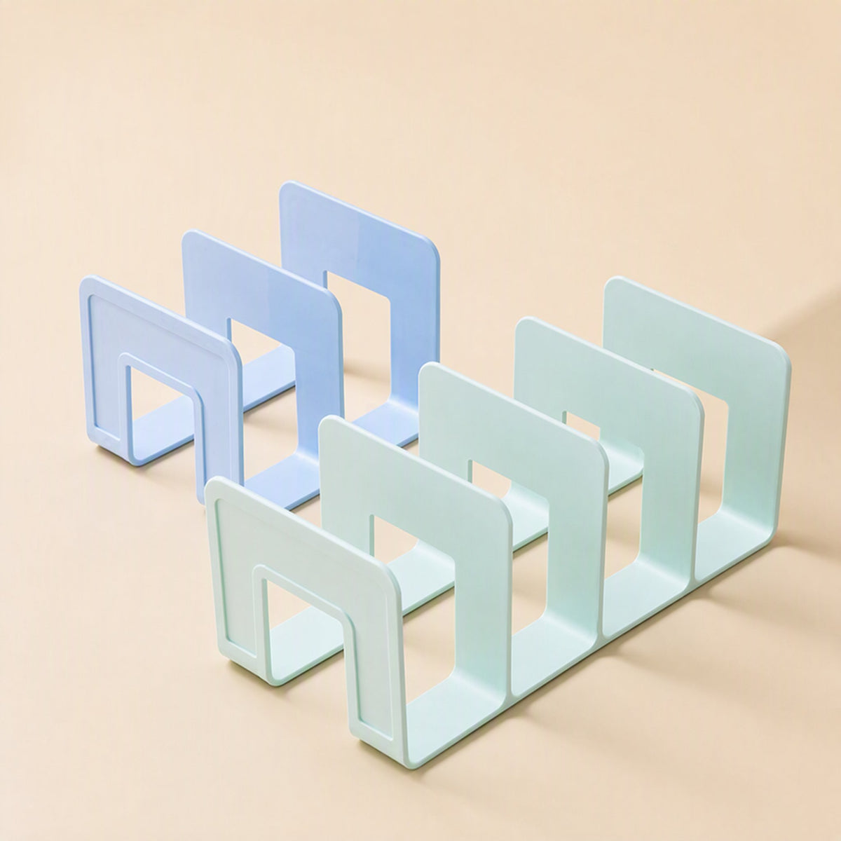 Plastic desktop book stand with a single-level file rack design - view 3