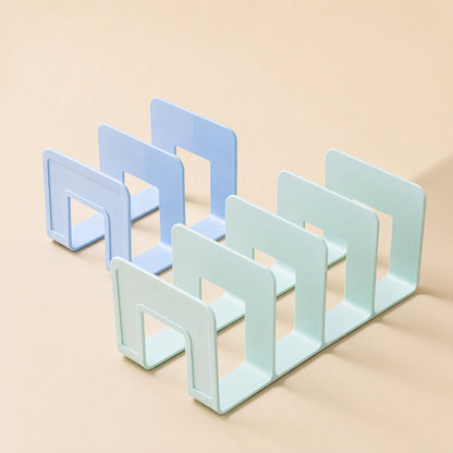 Plastic desktop book stand with a single-level file rack design - view 3
