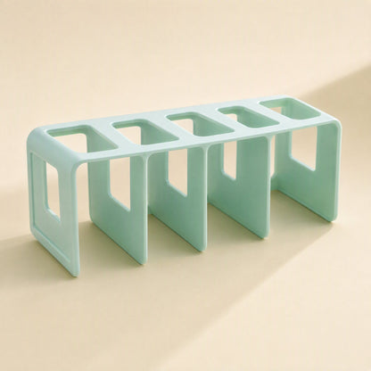Plastic desktop book stand with a single-level file rack design - view 4
