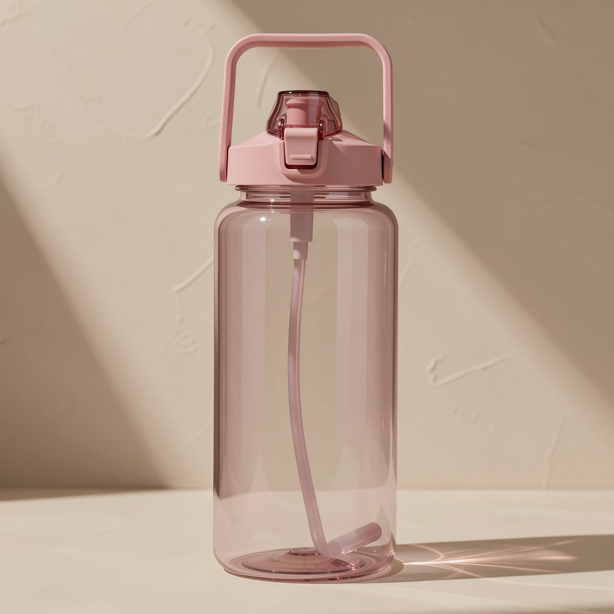 Cylindrical single-layer water cup with a straw and letter pattern - view 5