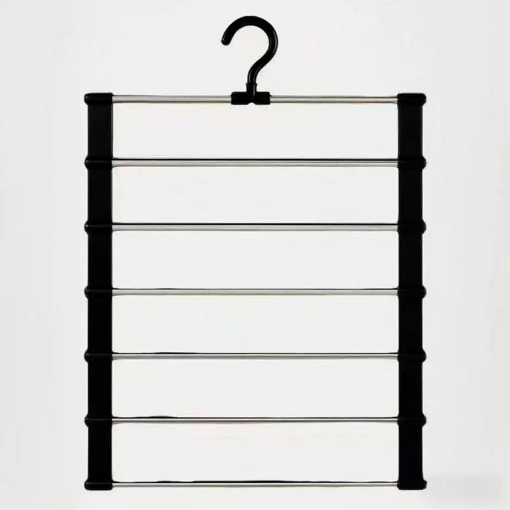 Stainless Steel Multi-Layer Ladder Pants Rack Five-Layer Folding Pants Rack Household Multi-Functional Stainless Steel Storage Pants Rack Clothes Hanger - image 3