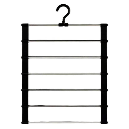 Stainless Steel Multi-Layer Ladder Pants Rack Five-Layer Folding Pants Rack Household Multi-Functional Stainless Steel Storage Pants Rack Clothes Hanger - image 5
