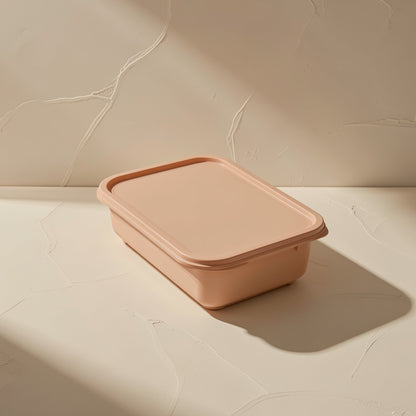 Rectangular silicone food storage container with divided compartments - view 4