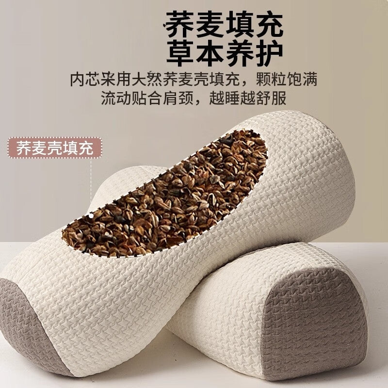 Buckwheat Cervical Spine Support Sleep Pillow Adult One-Pack Sleep Aid Pillow Core Anti-Traction Lumbar Spine Pillow Wholesale Delivery - image 4