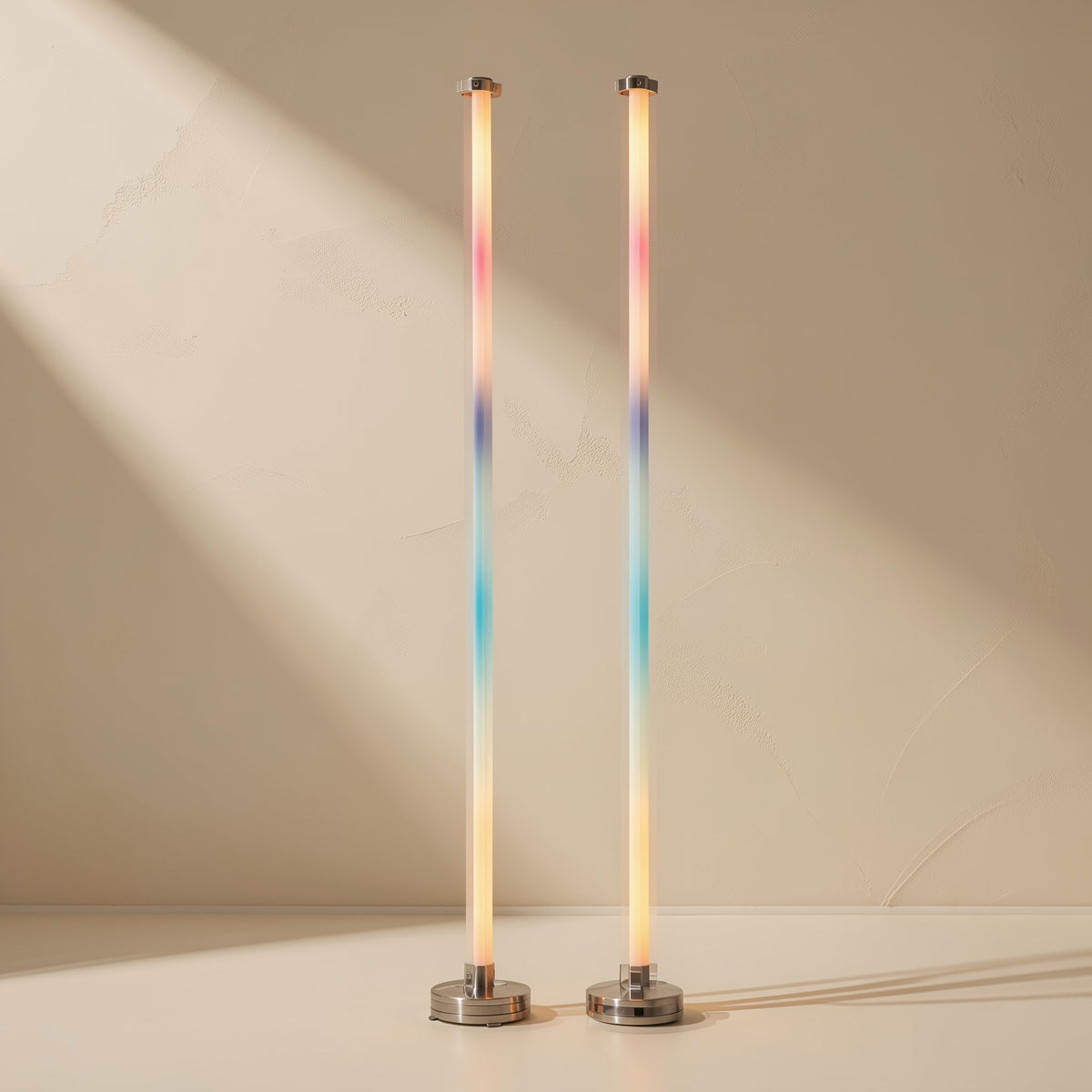 Modern-style LED floor lamp with aluminum body and remote-control switch - view 3