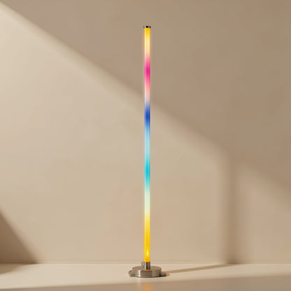 Modern-style LED floor lamp with aluminum body and remote-control switch - view 4