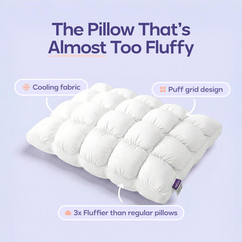 Quilted puff-grid design