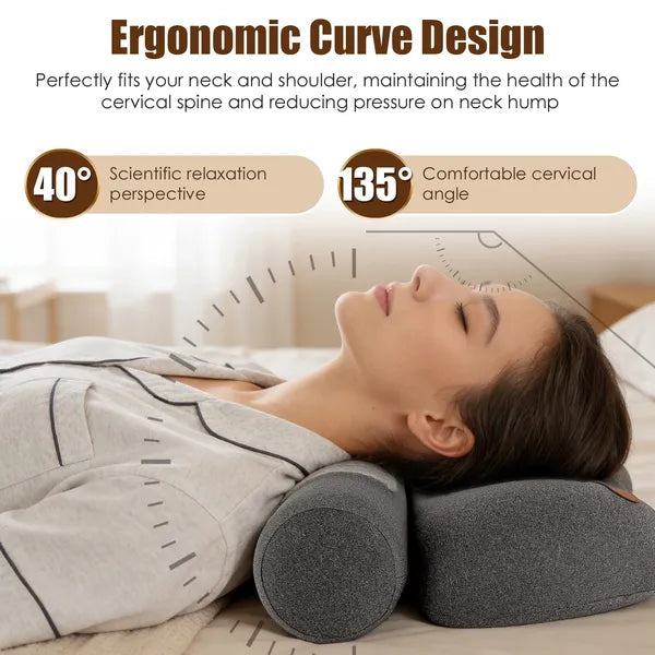 USB Heated Neck Pillow Zero Pressure Memory Foam Cervical Neck Pillow Heated…