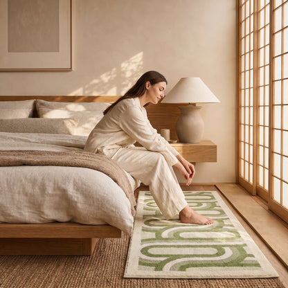 Morning moment barefoot on the Maze Fern™ Sage Runner
