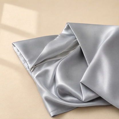 Satincloud™ Satin Imitation Silk Pillowcase, material and detail close-up